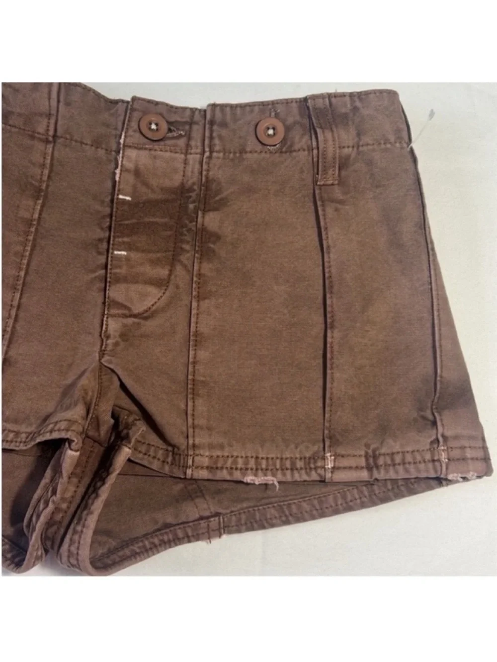 Free People 0 Shorts All Yours Micro Shorts in Chocolate brown 100% cotton NWT